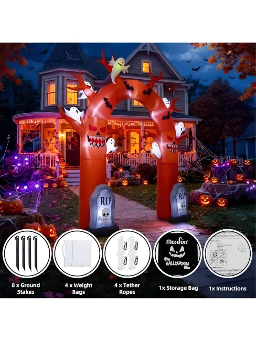 10FT Halloween Inflatables Dead Tree Archway Outdoor Decorations